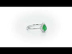 Emerald Ring 5x7mm Pear Emerald & 0.20ct Diamonds in 18K White Gold