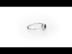 Sapphire Ring 4x5mm Oval Sapphire & 0.12ct Diamonds in 18K White Gold