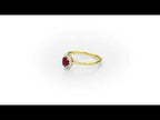Ruby Ring 4x5mm Oval Ruby & 0.12ct Diamonds in 18K Yellow Gold