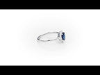 Sapphire Ring 5x7mm Oval Sapphire & 0.21ct Diamonds in 18K White Gold