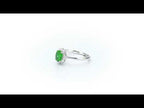 Emerald Ring 5x7mm Oval Emerald & 0.21ct Diamonds in 18K White Gold
