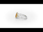 Emerald Cut 2.90ct Citrine & Diamond Ring in 18K White Gold