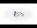 Emerald Cut 2.70ct Amethyst & Diamond Ring in 18K White Gold