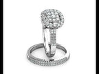 Cushion Diamond Cluster Engagement Ring 0.40ct Diamonds in 18K White Gold