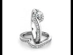 Twirl Diamond Cluster Engagement Ring 0.40ct Diamond in 18K White Gold