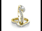 Twirl Diamond Cluster Engagement Ring 0.40ct Diamond in 18K Yellow Gold
