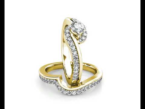 Twirl Diamond Cluster Engagement Ring 0.40ct Diamond in 18K Yellow Gold
