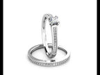 Square Princess Diamond Cluster Engagement Ring 0.30ct Diamonds 18K White Gold