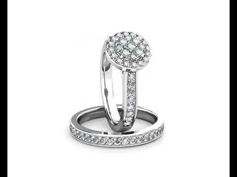 Glimmer Diamond Cluster Engagement Ring 0.35ct Diamonds in 18K White Gold