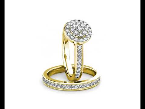 Glimmer Diamond Cluster Engagement Ring 0.35ct Diamonds in 18K Yellow Gold