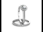 Halo Diamond Cluster Engagement Ring 0.40ct Diamonds in 18K White Gold