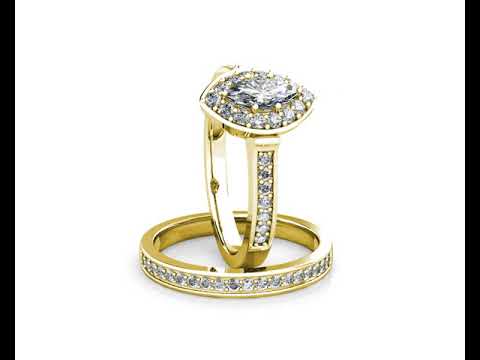 Marquise Diamond Cluster Engagement Ring 0.40ct Diamonds in 18K Yellow Gold