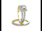 Princess Halo Diamond Cluster Engagement Ring 0.50ct Diamonds in 18K Yellow Gold
