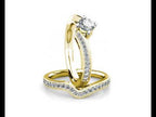 Twist Diamond Cluster Engagement Ring 0.40ct Diamonds in 18K Yellow Gold