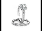 Elegance Diamond Cluster Engagement Ring 0.50ct Diamonds in 18K White Gold