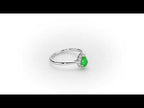 Emerald Ring 4x6mm Pear Emerald & 0.13ct Diamonds in 18K White Gold