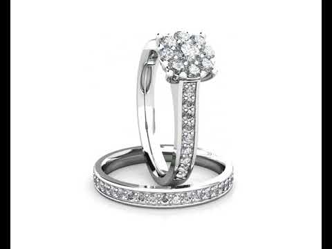 Passion Diamond Cluster Engagement Ring 0.50ct Diamonds in 18K White Gold