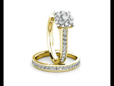 Passion Diamond Cluster Engagement Ring 0.50ct Diamonds in 18K Yellow Gold