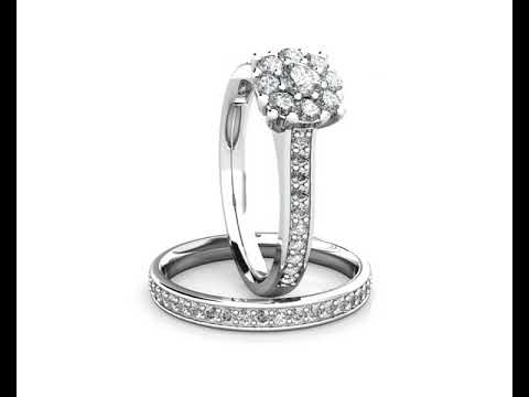 Passion Diamond Cluster Engagement Ring 0.40ct Diamonds in 18K White Gold
