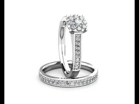 Passion Diamond Cluster Engagement Ring 0.30ct Diamonds in 18K White Gold