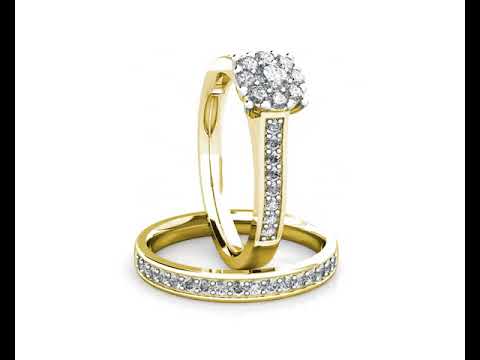 Passion Diamond Cluster Engagement Ring 0.30ct Diamonds in 18K Yellow Gold