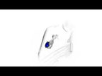 Sapphire Pendant Necklace with 0.06ct Diamonds 9K White Gold