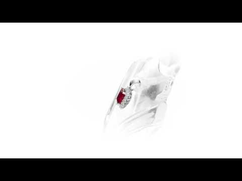 Ruby Pendant Necklace with 0.14ct Diamonds 9K White Gold