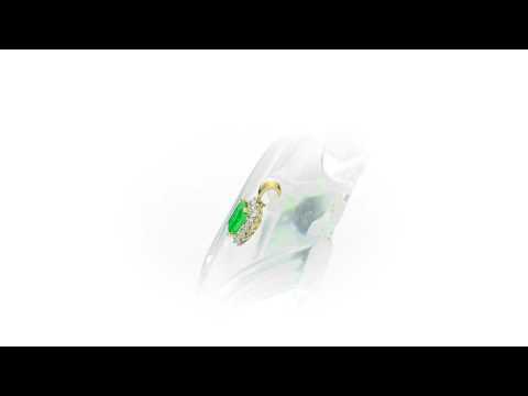Emerald Pendant Necklace with 0.14ct Diamonds 9K Yellow Gold
