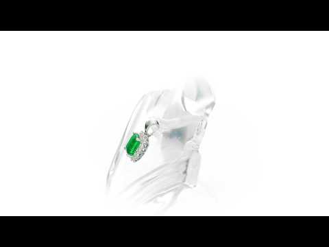 Emerald Pendant Necklace with 0.14ct Diamonds 9K White Gold