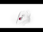 Ruby Pendant Necklace with 0.06ct Diamonds 9K White Gold