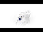 Sapphire Pendant Necklace with 0.17ct Diamonds 9K White Gold