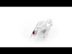 Ruby Pendant Necklace with 0.17ct Diamonds 9K White Gold
