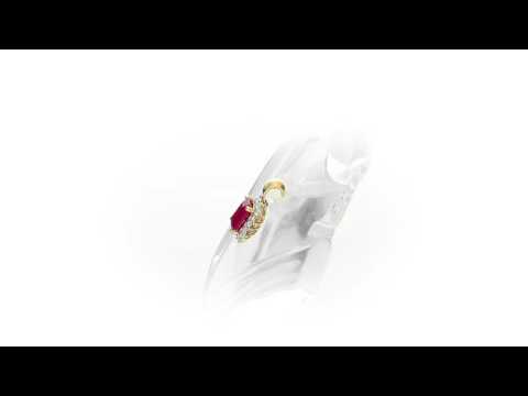 Ruby Pendant Necklace with 0.14ct Diamonds 9K Yellow Gold