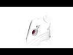 Ruby Pendant Necklace with 0.14ct Diamonds 18K White Gold