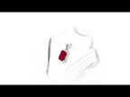 Ruby Pendant Necklace with 0.22ct Diamonds 18K White Gold