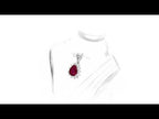 Ruby Pendant Necklace with 0.20ct Diamonds 18K White Gold