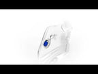 Sapphire Pendant Necklace with 0.21ct Diamonds 18K White Gold