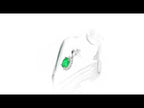 Emerald Pendant Necklace with 0.21ct Diamonds 18K White Gold