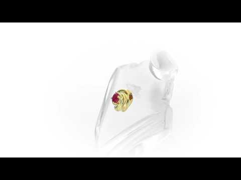 Ruby Pendant Necklace 4mm Round Ruby 9K Yellow Gold