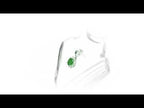 Emerald Pendant Necklace with 0.12ct Diamonds 9K White Gold