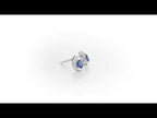 Sapphire Stud Earrings with 0.03ct Diamonds 9K White Gold