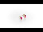 Ruby Stud Earrings with 0.03ct Diamonds 9K Yellow Gold