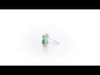 Round Emerald Stud Earrings with 0.24ct Diamond Halo 9K White Gold