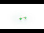 Emerald Stud Earrings 3.8mm Bezel Set Emerald in 9K Yellow Gold