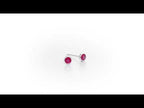 Ruby Stud Earrings 3.8mm Bezel Set Ruby in 9K White Gold