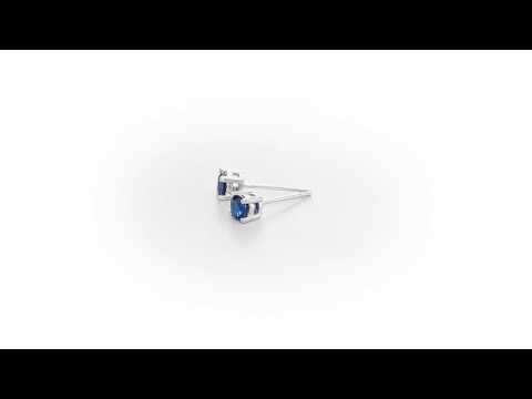 Sapphire Stud Earrings 3.8mm Sapphire in 9K White Gold