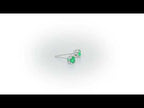 Emerald Stud Earrings 3.8mm Emerald in 9K White Gold