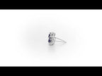 Oval Sapphire Stud Earrings with 0.18ct Diamonds 18K White Gold