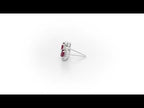 Oval Ruby Stud Earrings with 0.18ct Diamonds 18K White Gold
