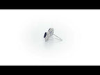 Pear Sapphire Stud Earrings 0.25ct Diamond Halo18K White Gold